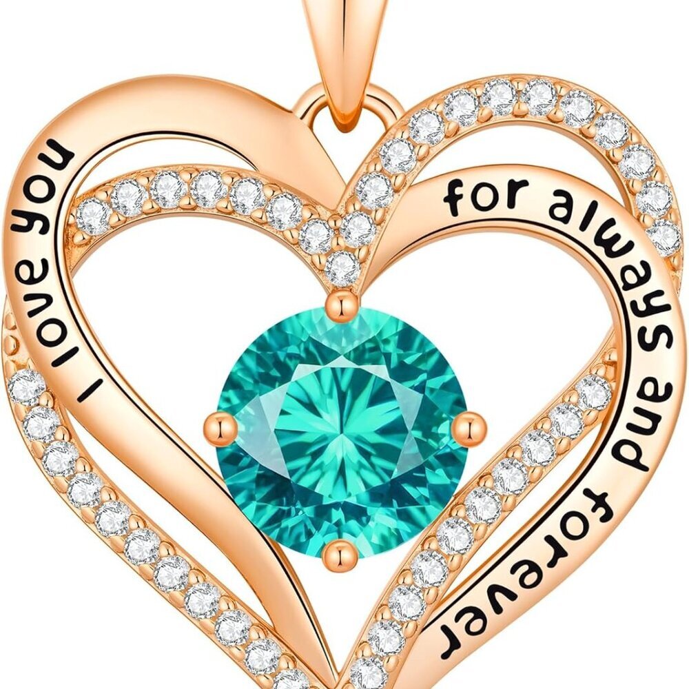 Forever Love Heart Necklaces for Women, Mom, Girlfriend, Wedding Anniversary Bir